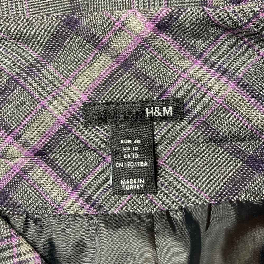 Plaid Gray and Purple Women's Skirt - Picture 6 of 7